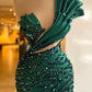 Green Sequin Evening Dresses One Shoulder Short Party Dress      S7253