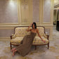 Strapless Sequin Elegant Evening Gowns Long Prom Dress     S7237
