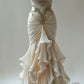 Mermaid Glamorous Wedding Dress Vintage Long Evening Dress     S7117