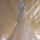 Apricot Strapless Waist Slim Fit Hip Long Dress Bridal Gown R5774