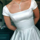 Generous A-line Simple Satin Wedding Dress Charming Evening Dress    S2158