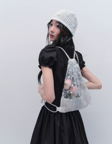 Black Polo Style Mini Dress Women With Puff Sleeves And Smocked Waist R9447