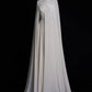 One Shoulder Chiffon A Line Removable Cape Banquet Dress Prom Dress Special Occasion Gown    S6947