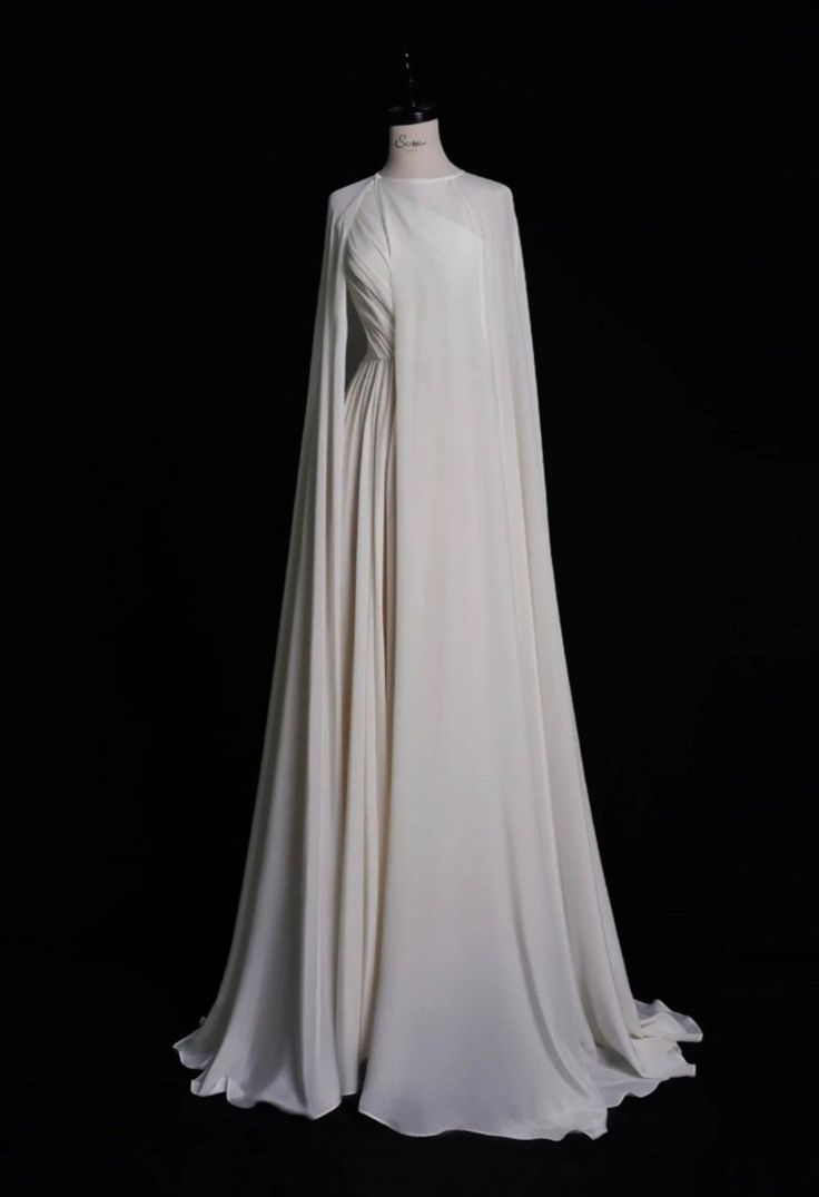 One Shoulder Chiffon A Line Removable Cape Banquet Dress Prom Dress Special Occasion Gown    S6947