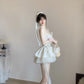 White Strapless Polka Dot Ruffled Tutu Dress R9141