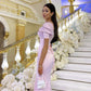 Pink long evening prom dress     S2605