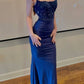 Navy Blue long prom dress, formal evening dress        S7141