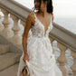 A line lace wedding dresses for women,long beach dresses,classy dresses       S7105
