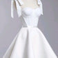 chic a line white straps homecoming dress 16th birthday outfits    S5340