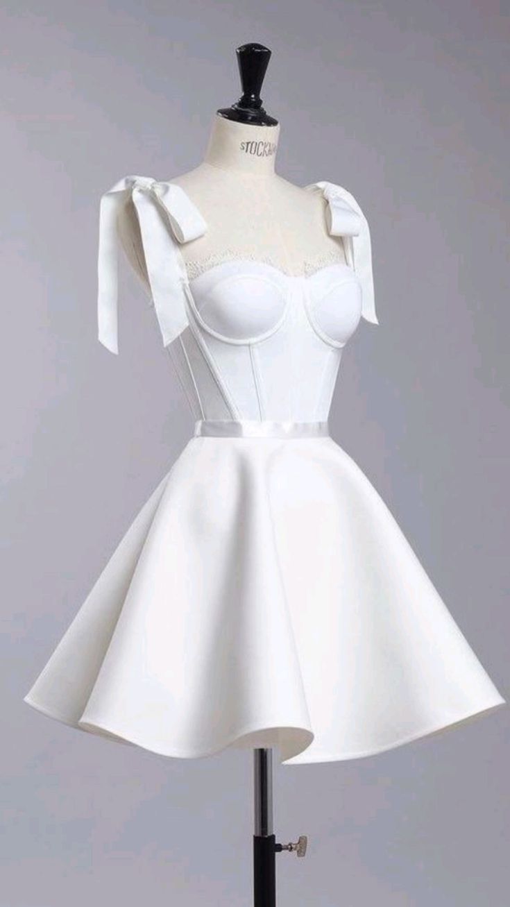 chic a line white straps homecoming dress 16th birthday outfits    S5340