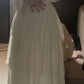 White chiffon long party prom dress, long evening gown      S7001