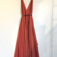 Vintage A Line V Neck Party Gowns Evening Dresses         S7162