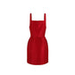 Elegant Cocktail Mini Dress Square Neck Waist Pleat Detail Satin R9187