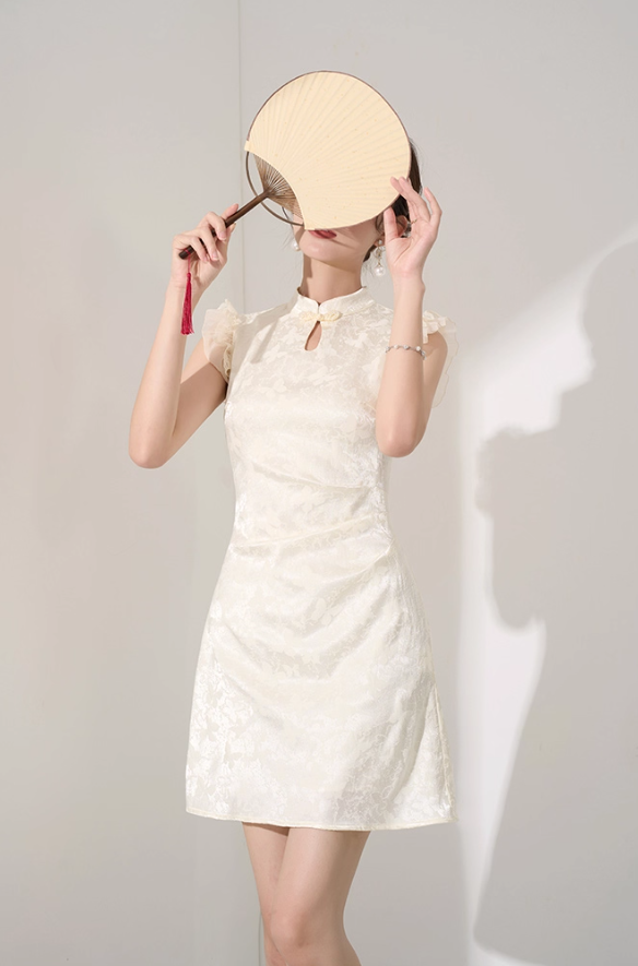 Niche design dress new summer high-end French temperament slimming Chinese style skirt R4299