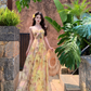 Gentle style floral suspender dress with backless and beautiful long dress R0561