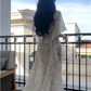 Floral V-neck summer suspender dress sleeves,long party dress       S6158