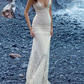 V Neck Long Evening Prom Dresses,Sexy Wedding Dresses         S6028