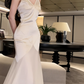 satin mermaid ruffle dress party evening dress    S6103