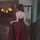 Burgundy elegant dress simple party dress    S6092