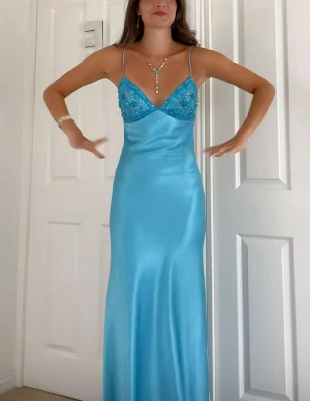 Long Evening Prom Dresses, Blue Prom Dress       S6112