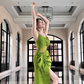 green chic suspender dress seaside holiday long dress    S6139