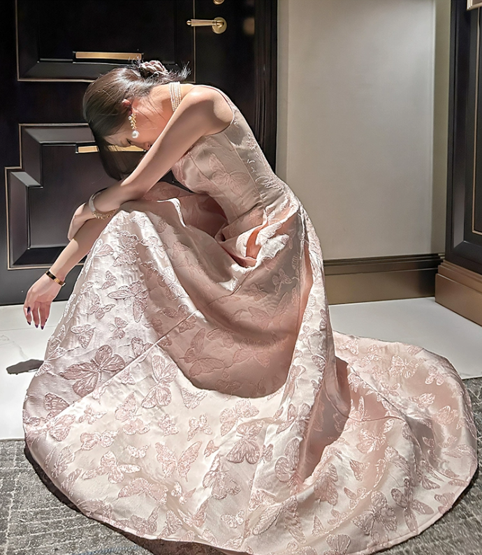 Retro butterfly embroidered dress birthday party dress      S6154