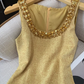 French style Chanel style vest dress new style waist slimming beaded temperament short skirt R3949