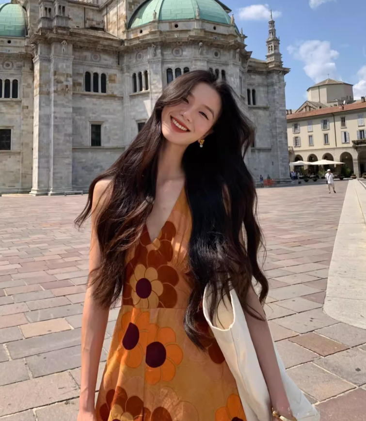 Island travel outfit holiday print dress bohemian beach dress R1562