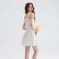 French floral suspender skirt pastoral style dress short skirt holiday style skirt R2756