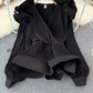 Ruffled waist shirt 2025 niche design three-dimensional petal waist cover meat slim top trend R0390