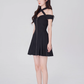 Black halter neck dress for women summer slim short skirt new design A-line skirt R4501