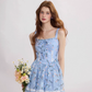 Coastal Fragrance French Floral Short Dress R2754