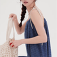 Denim suspender dress with cardigan two-piece suit new style beautiful western-style suit R2358