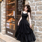 French style white sling long skirt for women summer temperament waist dress R3830