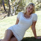White short-sleeved slim fit hip sexy short skirt homecoming dress R3966