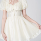 Gentle style cream yellow dress women's summer new style skirt high-end puffy short skirt R4456