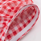 2025 Summer New Red Plaid Square Neck French Short Sleeve High Waist Long Dress R0943