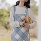 French sweet suspender plaid dress 2025 new popular beautiful suit skirt R2385