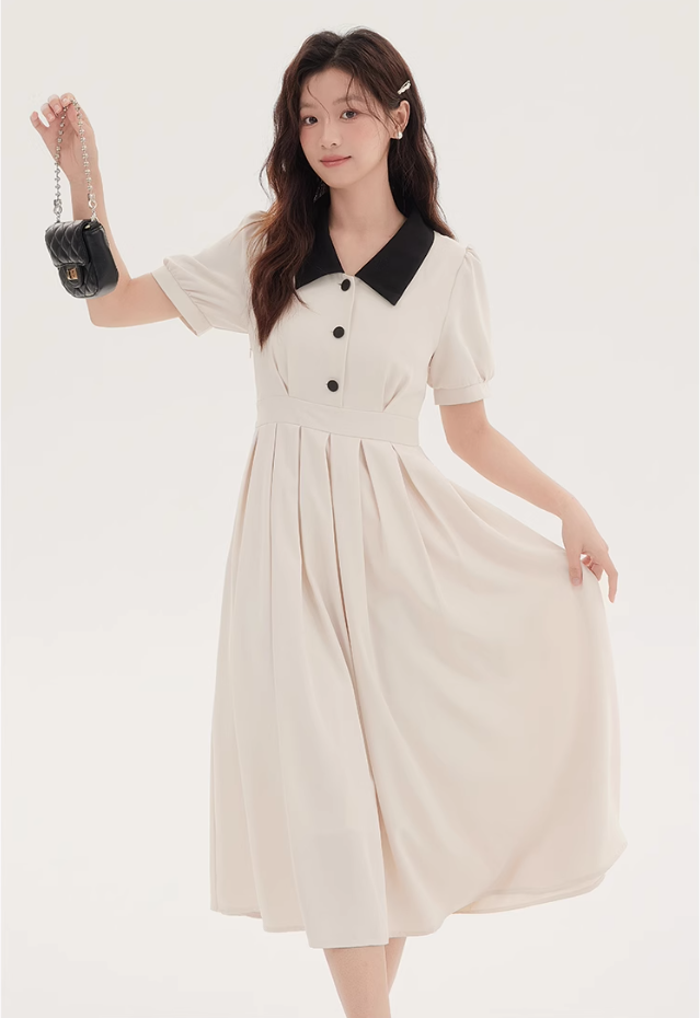 French style shirt dress with waist for summer 2025 new formal occasion dress R2367