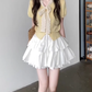 Suit skirt gentle temperament beautiful short-sleeved T-shirt A-line short skirt two-piece suit R0823