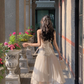 White moonlight temperament long skirt new summer style high-end waist slimming dress R4343