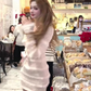 Pure desire style V-neck plush patchwork skirt 2025 hollow bow waist hip skirt R1377