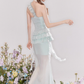 French holiday romantic ruffled cake skirt fishtail skirt suit R4545