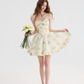 Floral suspender dress summer wear short skirt R2695