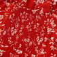 2025 Summer New Red Floral Waisted Seaside Vacation Short Suspender Dress R0950