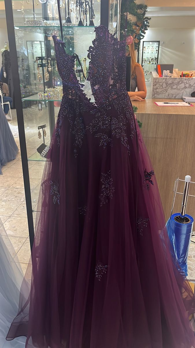 Dark Purple long Prom Dresses Evening Gown      S3530