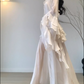 2025 unique and beautiful small suit Qianjinfeng chiffon top skirt high-end small dress two-piece suit R0412