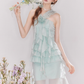 French holiday romantic ruffled cake skirt fishtail skirt suit R4545