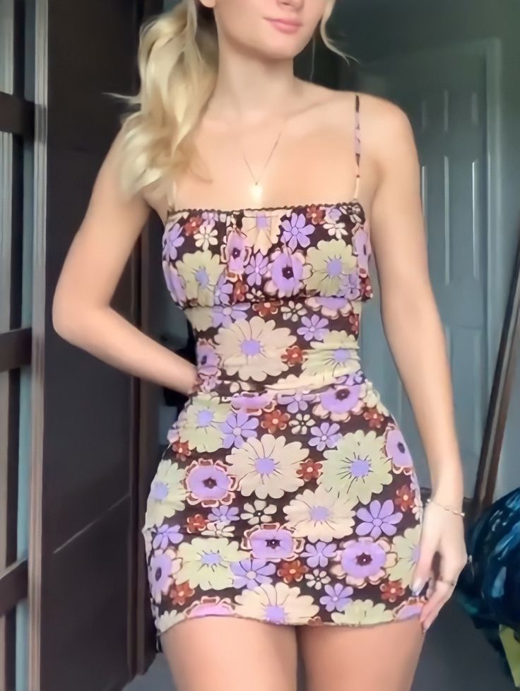 Purple floral suspenders waist slimming hip skirt homecoming dress R3169