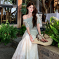 Fairy fake two-piece irregular halter neck short-sleeved T-shirt complete skirt suit R1757